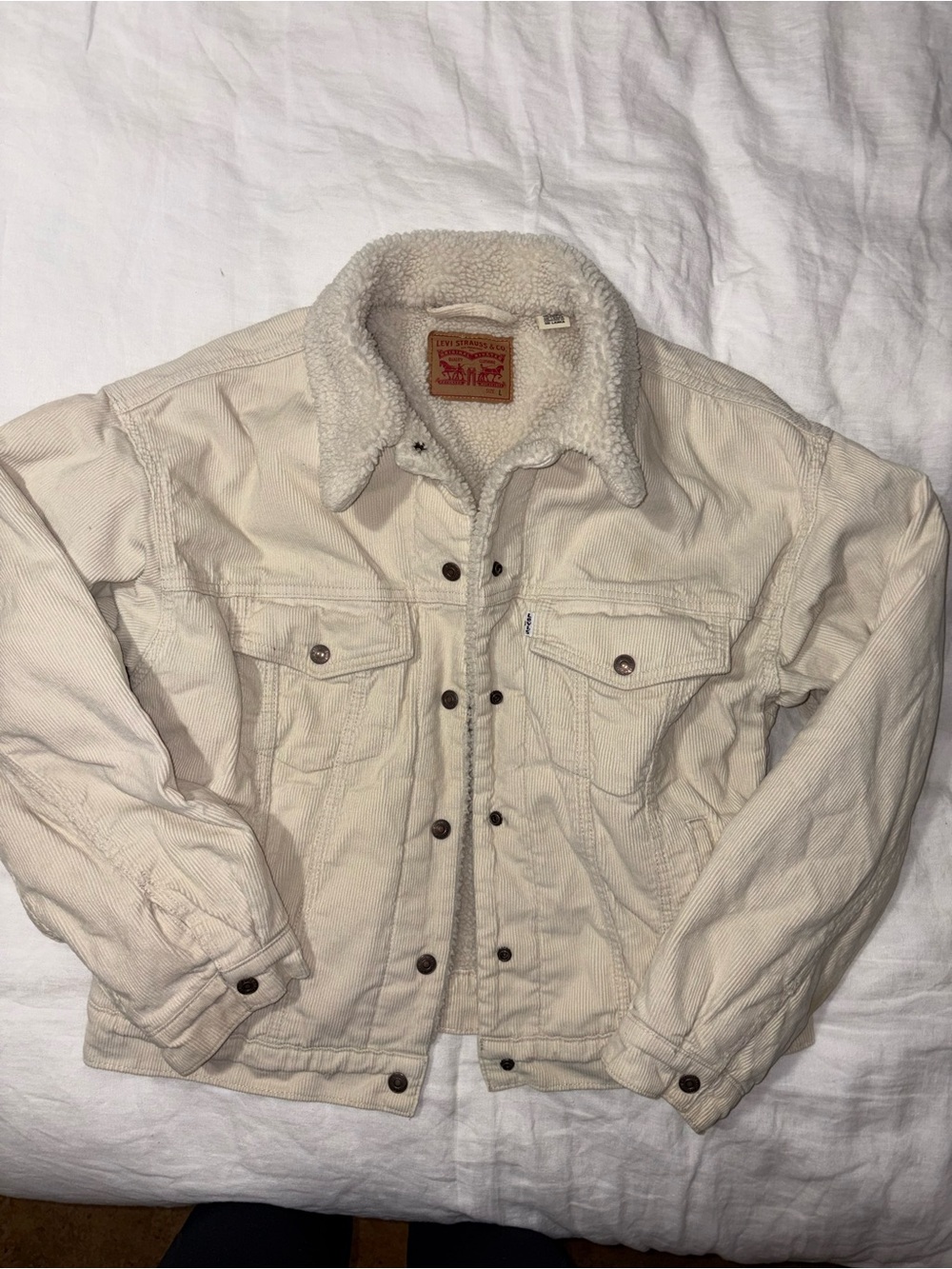 Levi's Cream Sherpa-Lined Corduroy Jacket